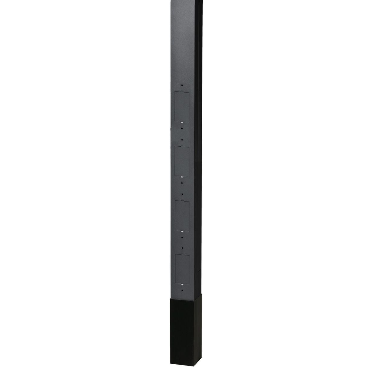 HBLPPO15BK Blank Pre-Wired Service Pole, (4) Knockouts Capacity, 4 Outlets, 15 ft 2 in L x 2.13 in W, Aluminum