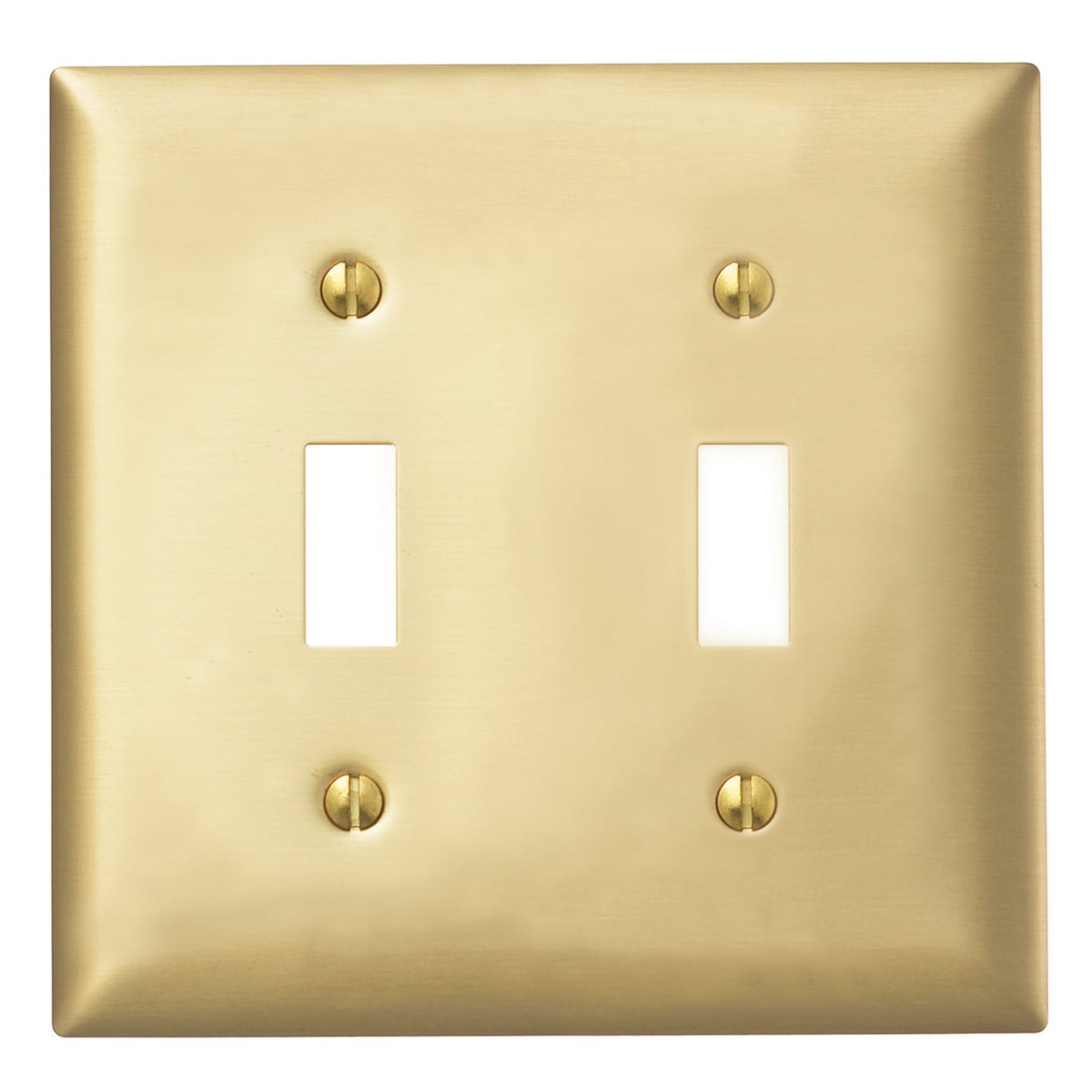 SBP2 Standard Wall Plate, 2 Gangs, Brass
