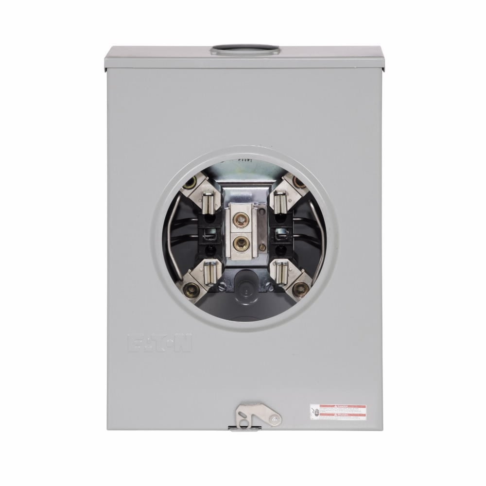 UTRS213BE Meter Socket, 1 Position, Residential, 200 Amp, OH, UG, 3-5/16 inch Hub Opening, #6-350 kcmil, 4 Jaw, 1 Phase, #6-350 kcmil, Ground Connector #14-#2 Copper, Triplex, 3 Wire, Ringless, 600V