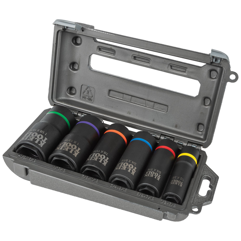 66060 Socket Set, 6 Points, 1/2 in Drive, 6 Pieces, Hex, Included Socket Size: 1-1/8 x 15/16, 1 x 13/16, 7/8 x 11/16, 3/4 x 9/16, 5/8 x 7/16, 1/2 x 3/8 in