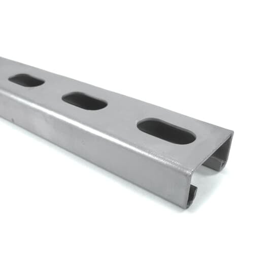 B1200HS-20GR Superstrut B Series Half Slotted Metal Channel, 20 ft L 1-5/8 in W 13/16 in D 12 ga THK, Steel, Urethane Powder Coated, Domestic