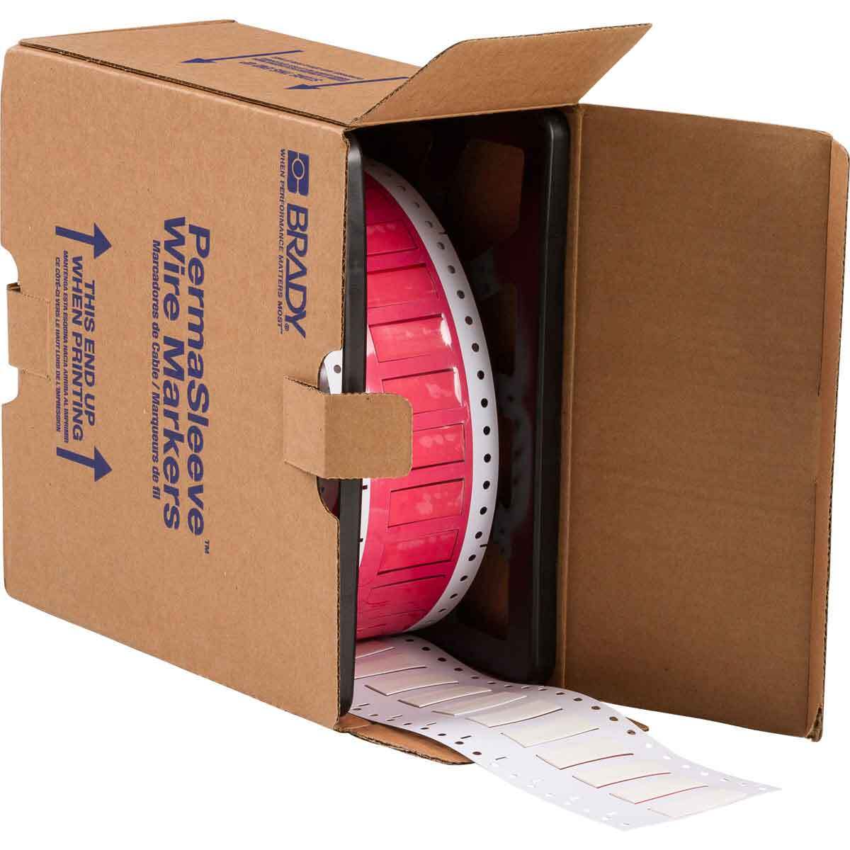 HX-375-150-WT-2 PermaSleeve 1-Sided Printable Heat Shrink Wire Marker Sleeve, 8 to 4 AWG Wire, 3/4 in W, B-7642 Polyolefin
