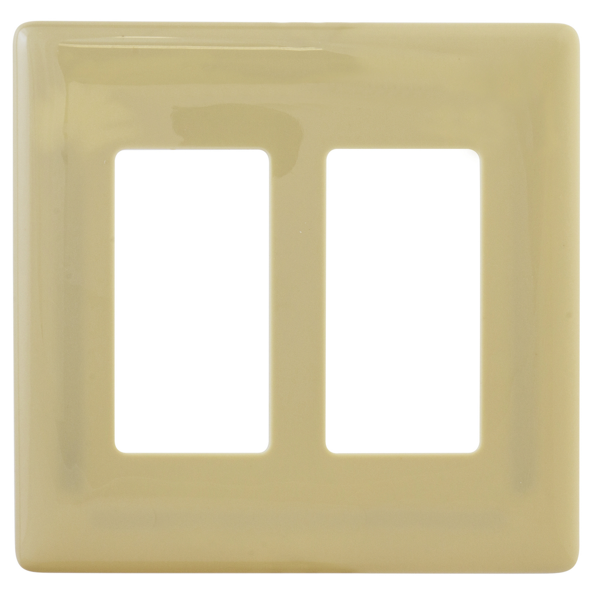NPS262I Non-Metallic Standard Decorator Wall Plate, 2 Gangs, 4.81 in W x 4.75 in H x 0.25 in D, Polycarbonate, Ivory