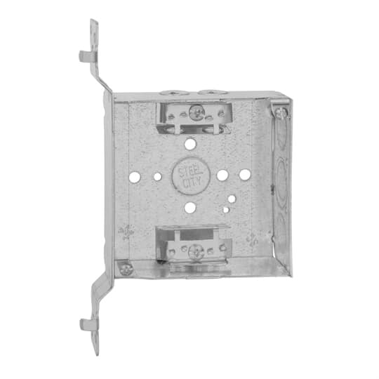 52151-VX Steel City Outlet Box, Steel, 21 cu-in Capacity, (1) Outlets, (11) Knockouts, 4 in H x 4 in W x 1-1/2 in D