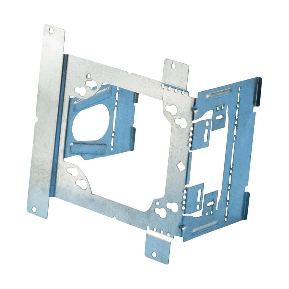 TEB4 Universal Electrical Box Bracket, 1-1/2 in, 2-1/8 in and 2-1/2 in D, 4 in, 4-11/16 in Box, Stud Mount, Steel, Pre-Galvanized