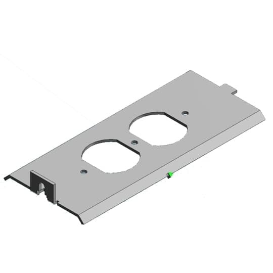 AFD-4A Steel City Single/Duplex Receptacle Data Panel Cover, For Use With AFM-4 Series Access Floor Module, Steel
