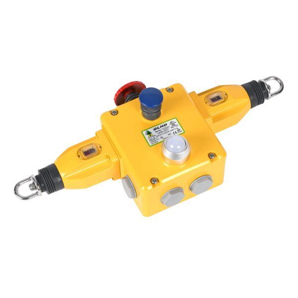 GLHD Rope Pull Switch with E Stops, LED, 4NC 2NO, 110/120v, 1/2NPT, Die Cast