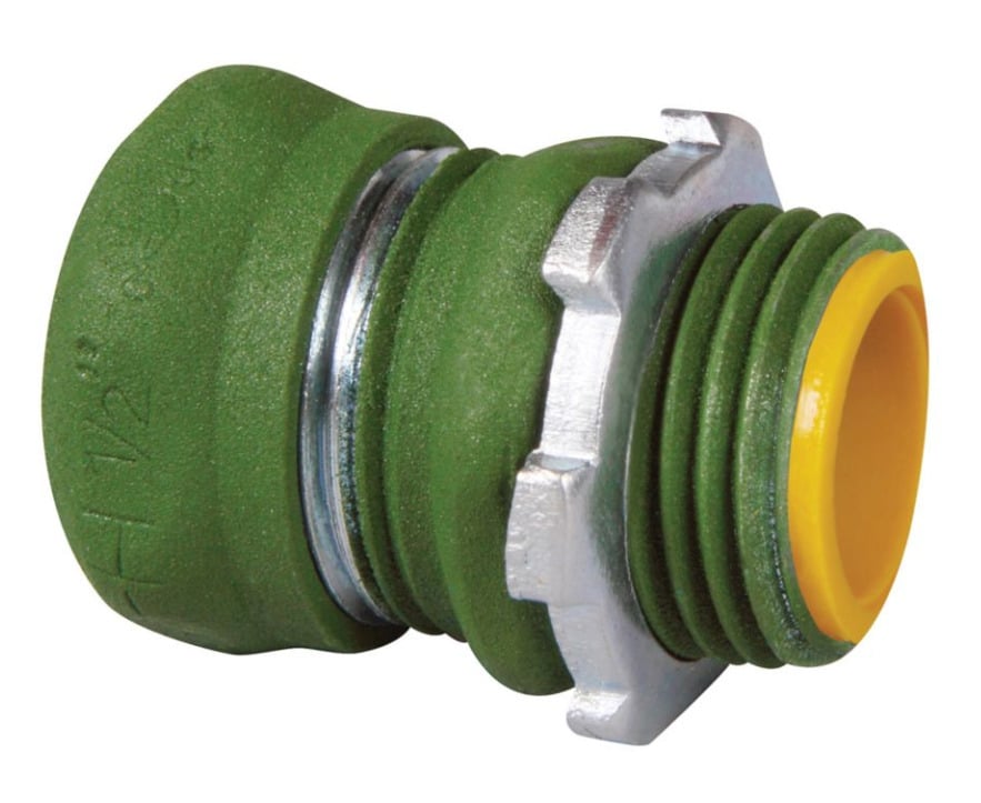 1651RED Insulated Compression Conduit Connector, 3/4 in Trade, For Use With EMT Conduit, Steel, Painted