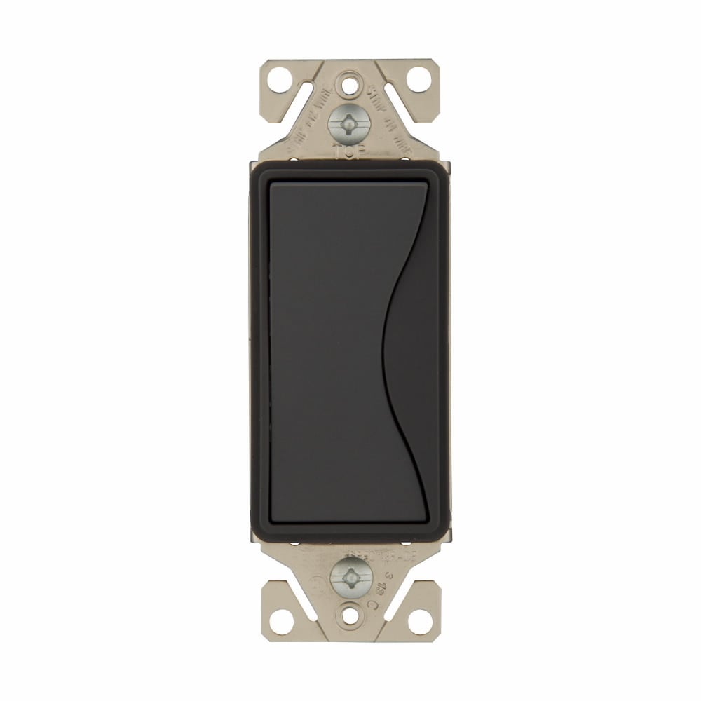 Eaton Aspire designer switch, #12 to 14 AWG, 15A, Residential, 120/277V, Side and push, Silver granite, Fan, LED, INC, FLR, MLV, ELV, CFL, Halogen, Single-pole, Single-pole, Polycarbonate