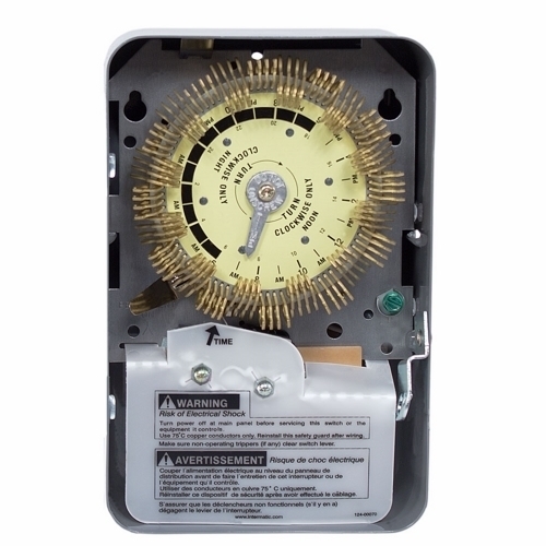 T1905HD Heavy Duty Mechanical Timer Switch, 15 min to 24 hr Setting, 125 V AC, 1 hp, 1CO 1 Form C SPDT Contact, 1 Poles