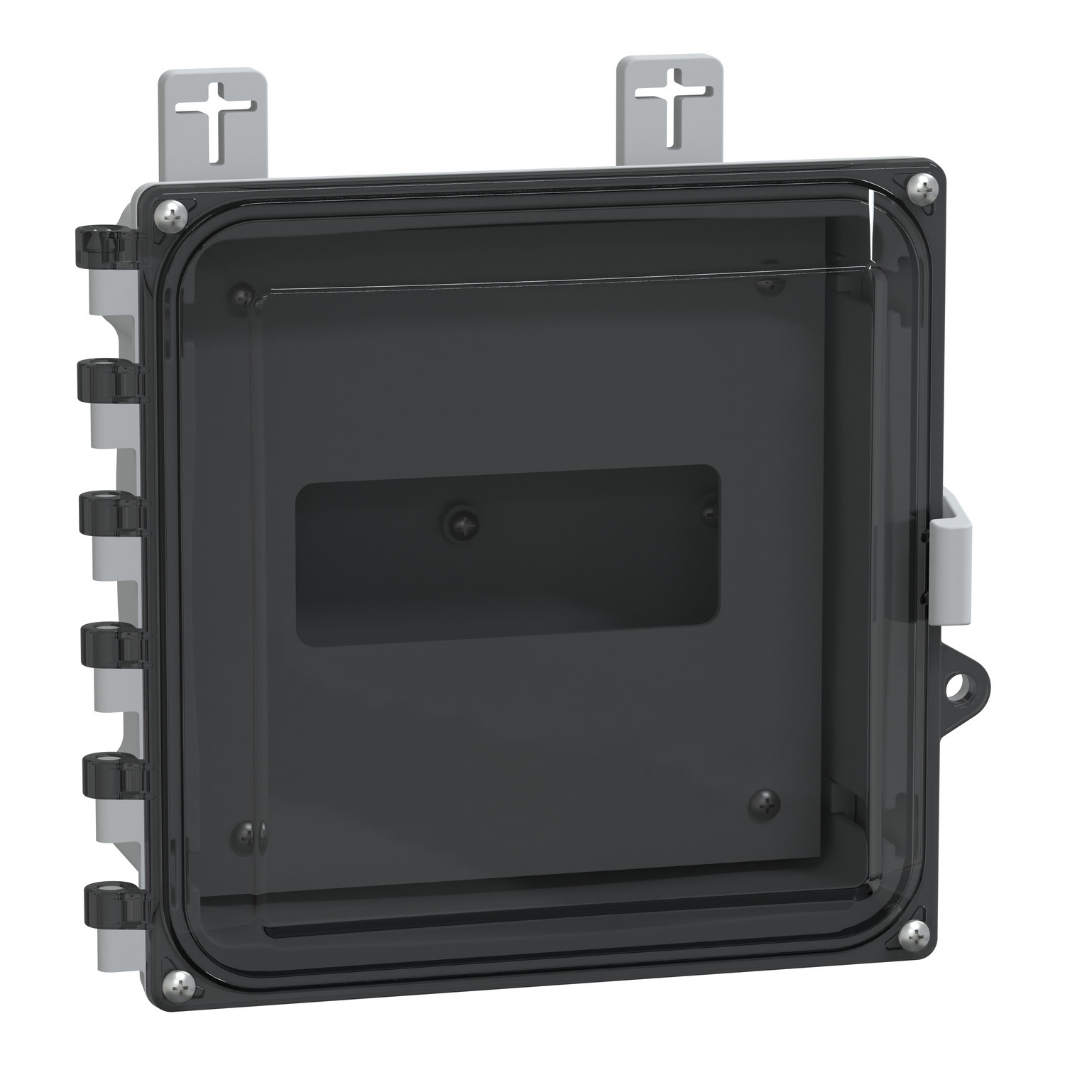 METSEEM3570ENC Transparent Enclosure, 9.4 in H x 9.8 in W x 5.3 in D, For Use With PowerLogic EM3570 DIN Ethernet Meters, Plastic