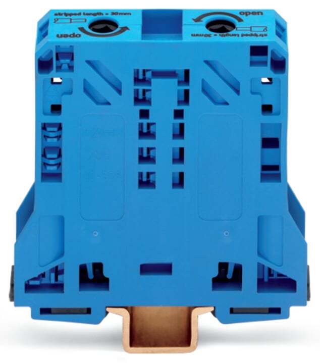 285-154 285 Cage Clamp Terminal Block, 1 kV, 150 A, 8 to 1/0 AWG Wire, 1 Poles, DIN Rail Mounting