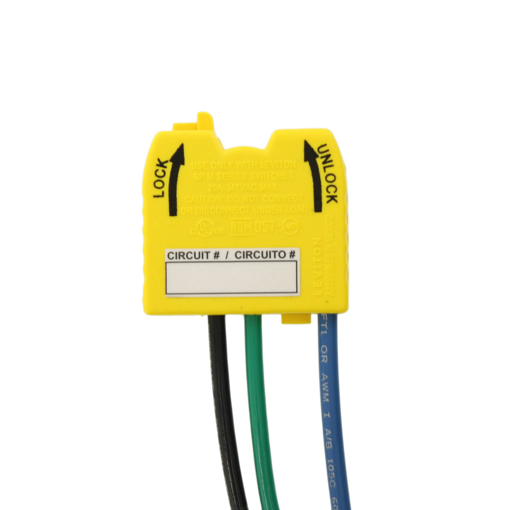 MSPSW-XSD Lev-Lok 90 deg Angled Modular Wiring Module With 6 in 12 AWG THHN Solid Wire Lead, For Use With Lev-Lok 1-Pole Switch, Occupancy Sensor, 347 V AC, 20 A, 1-Pole, 3-Wire, -40 to 65 deg C Operating Temperature, Yellow