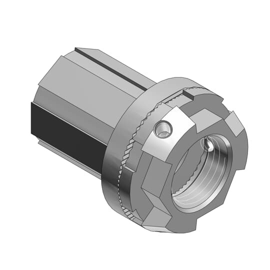 H075TBH T&B Through Bulkhead Hub With Locknut, 3/4 in, For Use With Rigid/IMC Conduits, Zinc