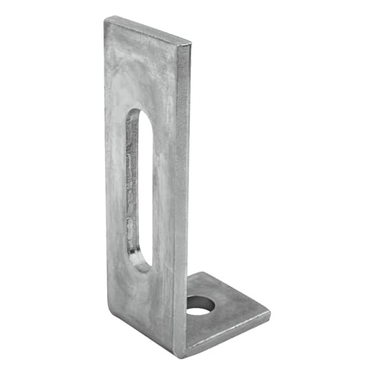 X201-EG Superstrut 200 L-Shaped Bracket, (2) Holes, 4-7/8 in L x 1-5/8 in W x 1/4 in THK, Cold Rolled Carbon Steel