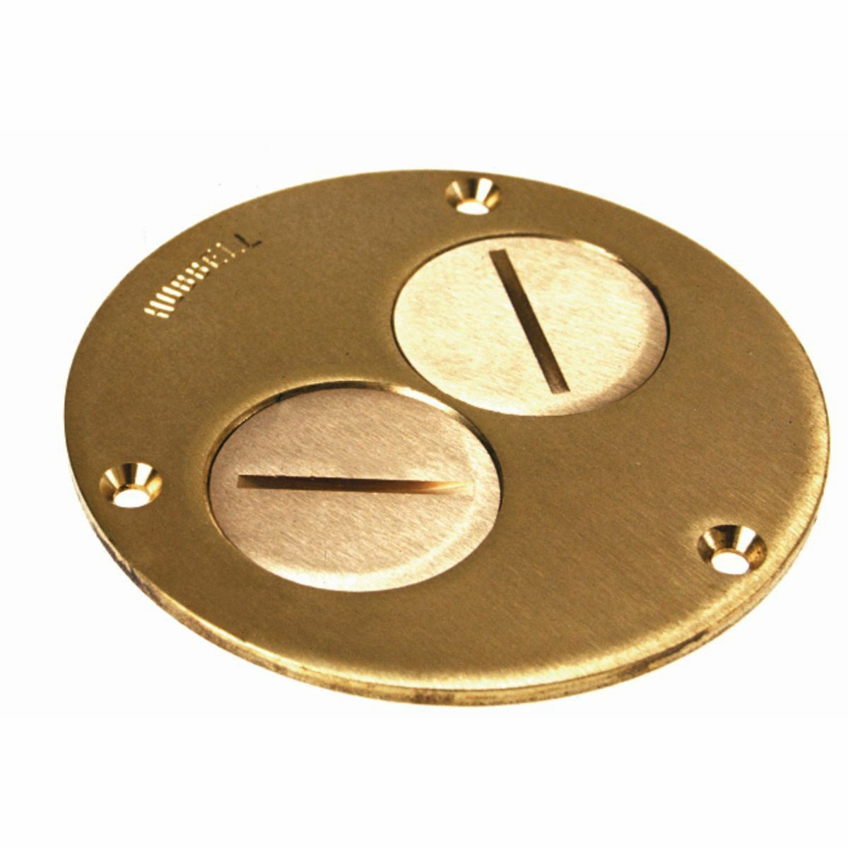 6284 Floor Box Cover, 3-7/8 in Dia, 3.87 in L x 0.12 in W x 3.87 in D, 1-Piece Duplex Cover, Solid Brass