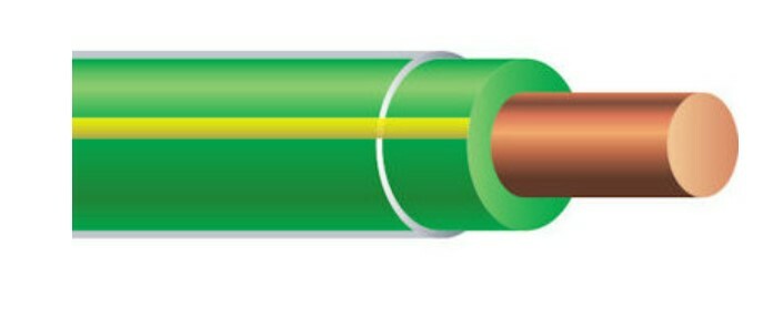 THHN Wire, 10 AWG, Green/Yellow, Solid, Copper Conductor, 2500 Foot Reel