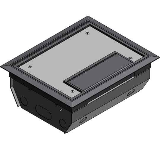 AFM-6-GRY Steel City 3-Compartment Raised Access Floor Module With Gray Cover, 6 Gangs, (6, Steel