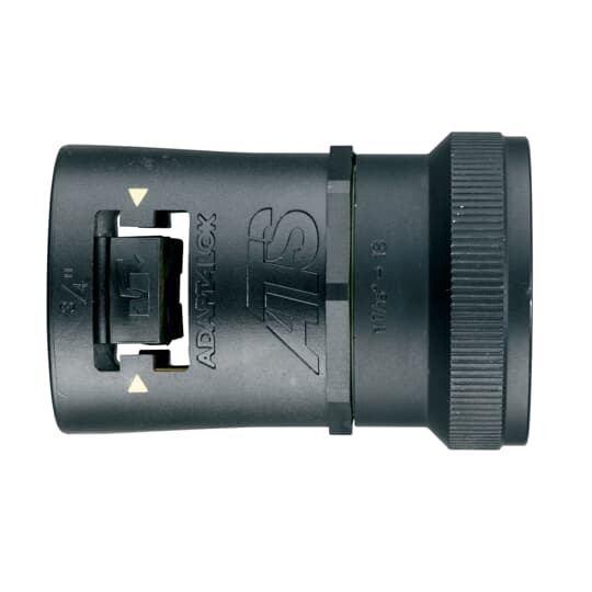 AT42/U175/SFA/BLY Adaptaflex Adaptalok Type SFA Straight Conduit Connector With UNEF Threads, 42 mm Trade, 1-3/4-18 Cable Openings, For Use With Type PA/PI/PR/PADL/PF Conduits, Polyamide/Nylon 6.6