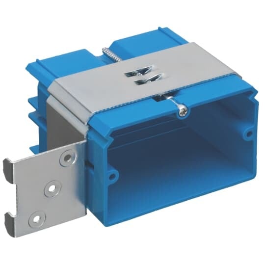 B121ADJH Carlon Adjustable New Work Non-Metallic Outlet Box, PVC, 21 cu-in Capacity, 1 Gangs, 3.65 in L x 2.25 in W x 3.32 in D