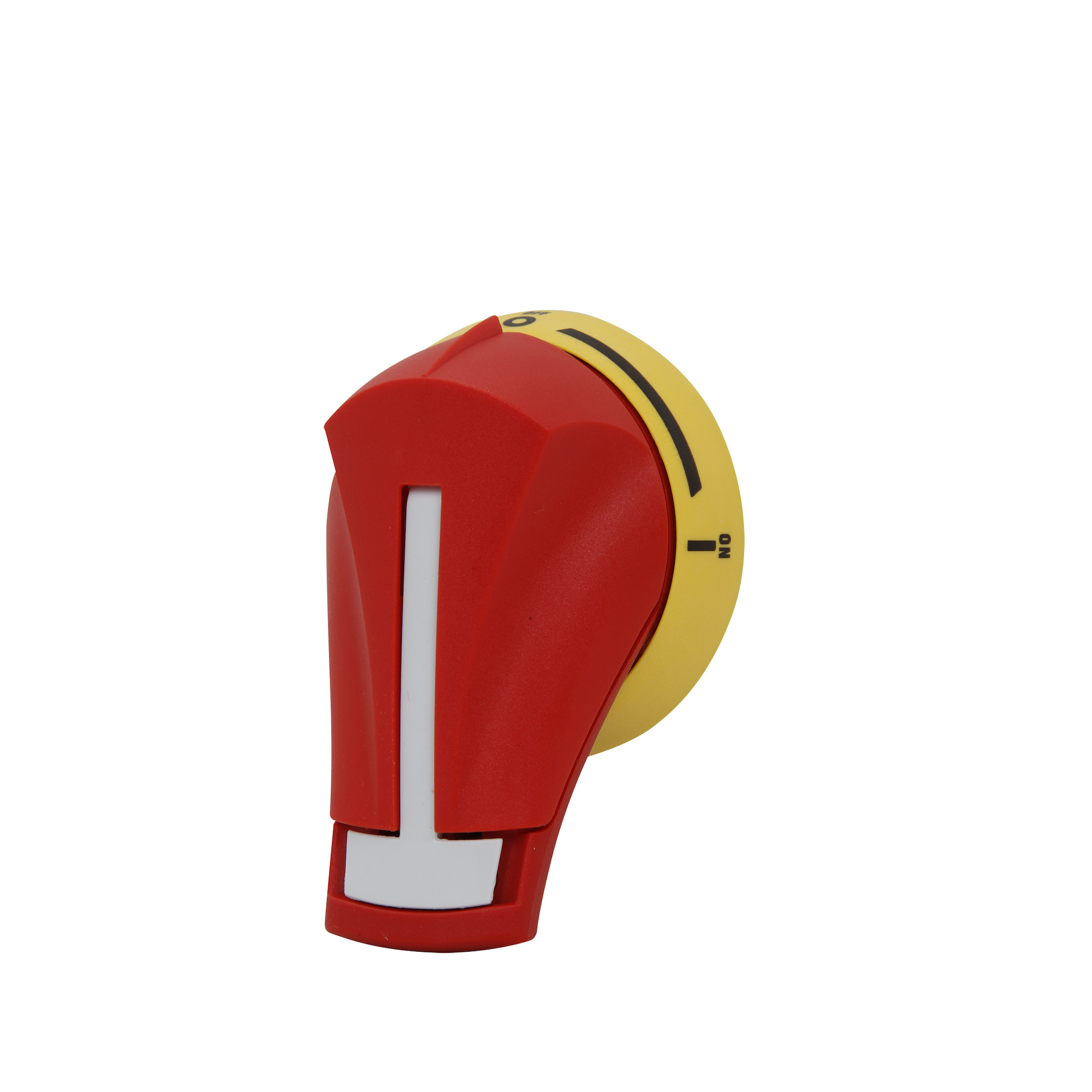 H12-05R Defeatable External Padlockable Front Operated Pistol Handle, 3 in L x 0.92 in W x 4.2 in H, Red/Yellow