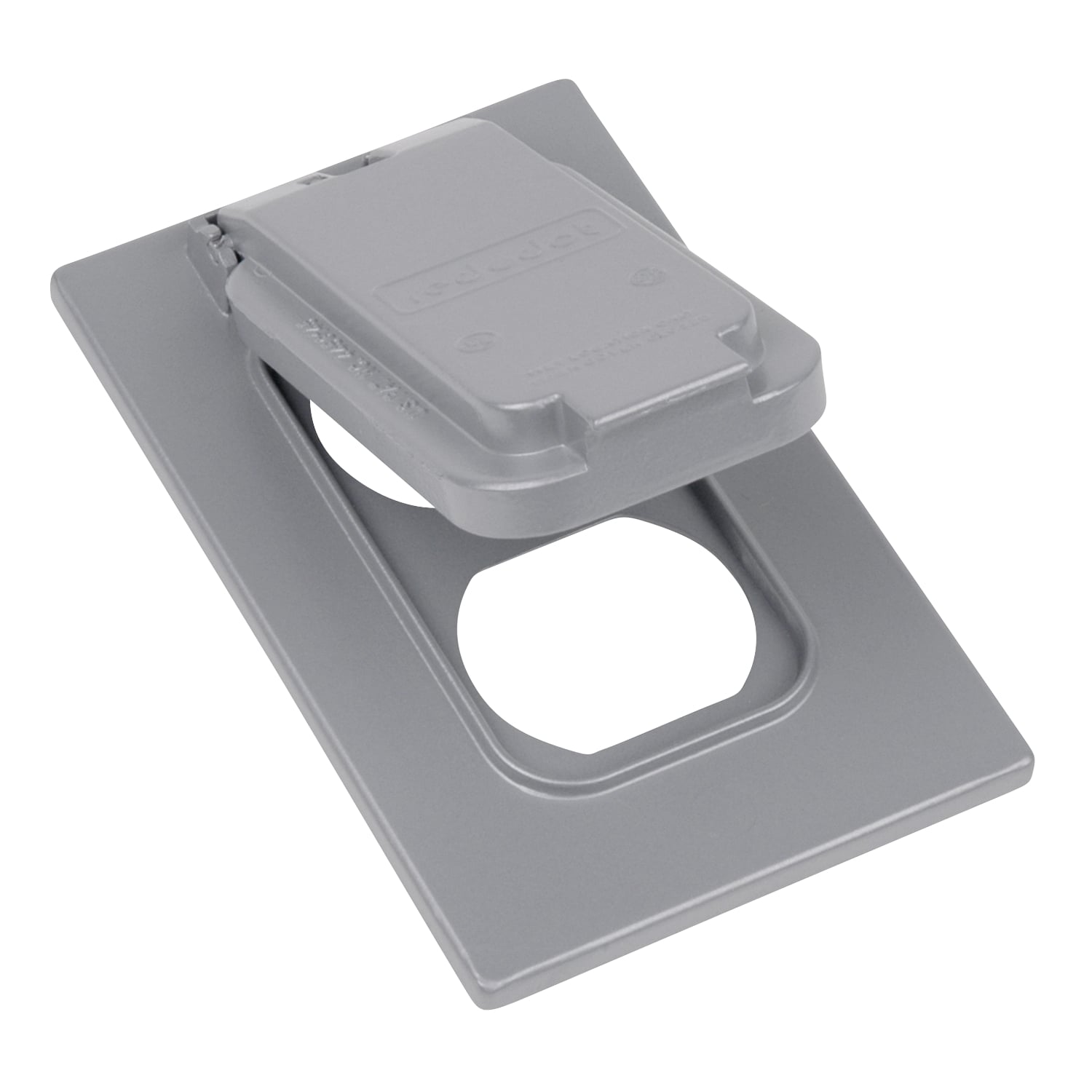 CCDV-L Red Dot Dry-Tite Weatherproof Receptacle Cover With Lock Option, 4-9/16 in L x 2-13/16 in W, Die Cast Aluminum