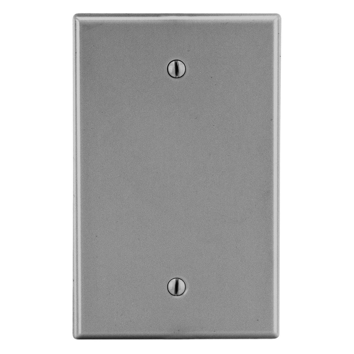 PJ13GY Mid-Size Non-Metallic Blank Wall Plate with Pre-Inserted Captive Screw, 1 Gangs, 3.15 in W x 4.94 in H, Polycarbonate Thermoplastic, Gray