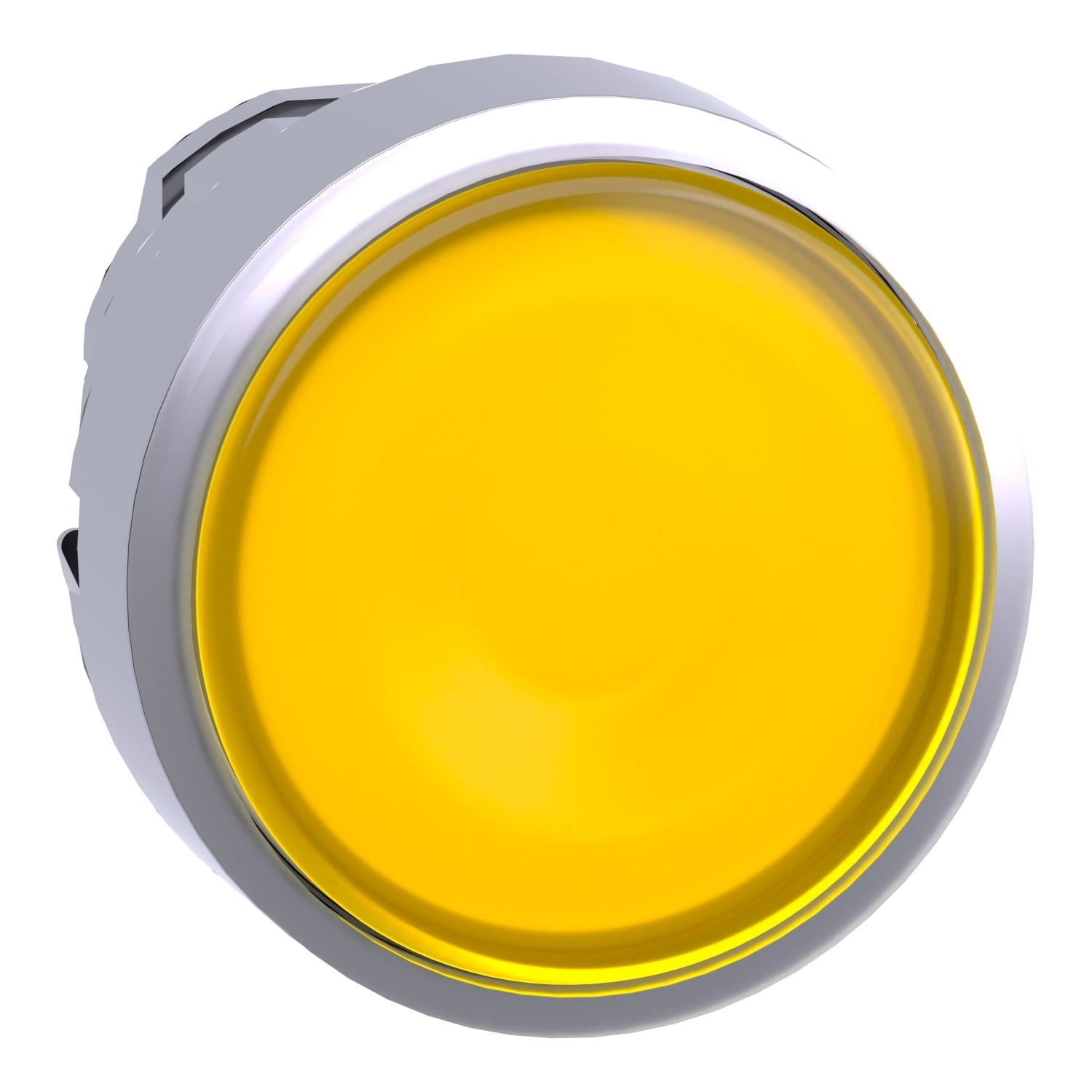 ZB4BW383 ZB4 Illuminated Push Button, 29 mm H x 29 mm W x 30 mm D, Round Shape, Unmarked Legend, Chromium Plated Metal, Yellow