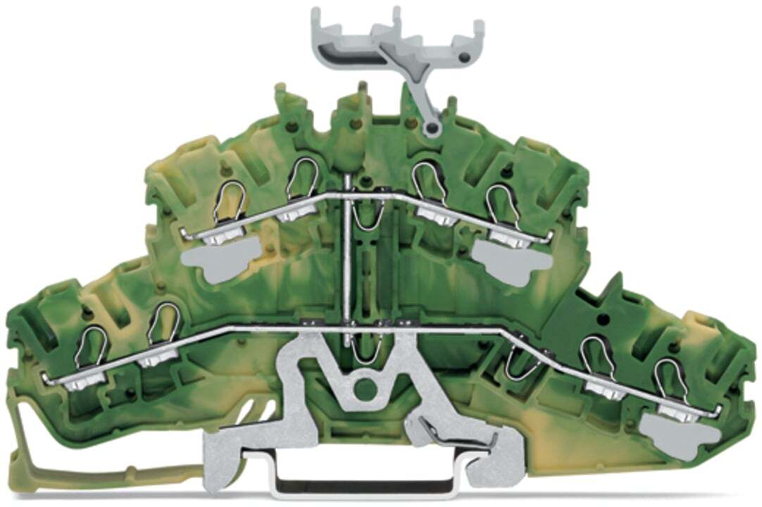 2002-2437 Operating Tool Ground Terminal Block, 22 to 12 AWG Wire, 1 Poles, DIN Rail Mount