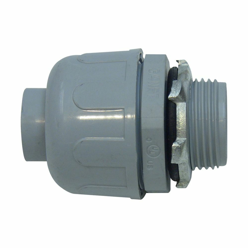 LT50NM LTNM Non-Metallic Straight Liquid Tight Conduit Connector, 1/2 in Trade, Nylon 6, Natural