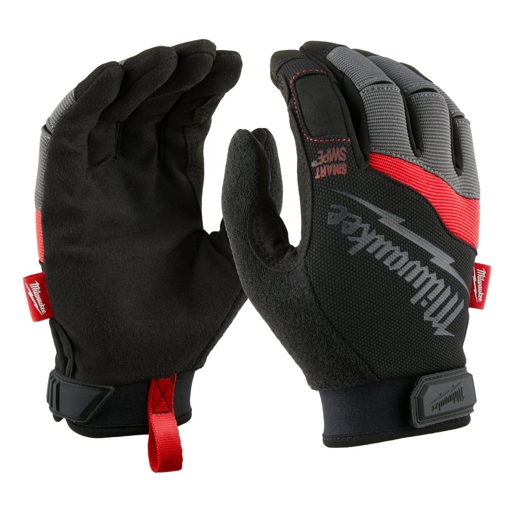 48-22-8724 General Purpose Gloves, Work, 2XL, Synthetic Leather, Black/Red, Breathable Lining