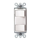 1754-T Decora Dual Combination Switch With Screw Terminals and Push in Wiring, 15/20 A at 120 V AC, 1 Pole