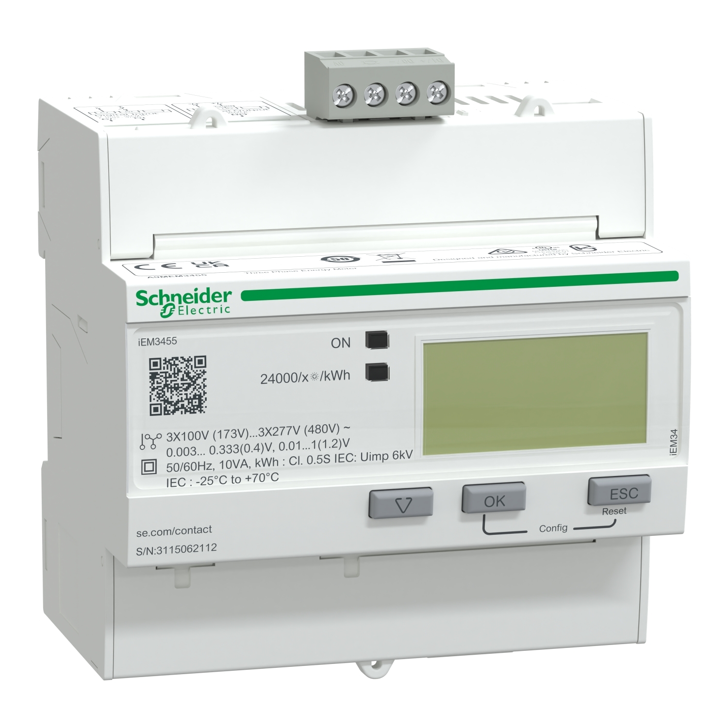 A9MEM3455 Energy Meter, 5 to 40 V DC, 1 to 5 A, 50/60 Hz