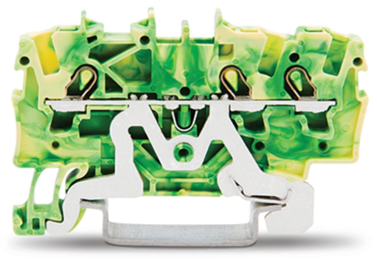2001-1307 Operating Tool Ground Terminal Block, 22 to 14 AWG Wire, 1 Poles, DIN Rail Mount