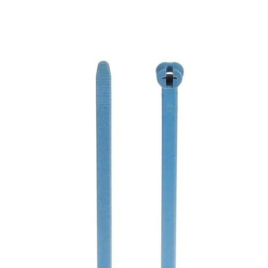 TY527M-PDT Ty-Rap Detectable Cable Tie, 13-1/2 in L x 0.27 in W x 0.06 in THK, Polypropylene, Blue