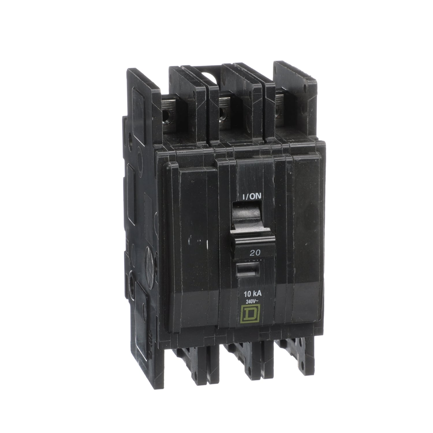 QOU3205283 Type QOU Standard Miniature Circuit Breaker, 240 V AC, 20 A, 10 kA at 240 V AC, 5 kA at 48 VDC Interrupt, 3 Poles, Thermal Magnetic Trip