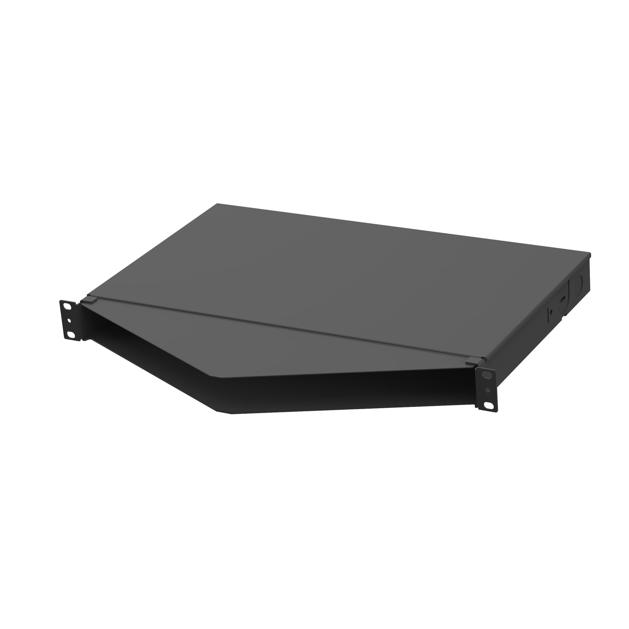 FMT1A OptiCom Angled Fiber Optic Tray, 1-3/4 in L x 19 in W x 11.14 in D, For Use With CFAPPBL1A Fiber Adapter Patch Panel and Fiber Optic Cassette, Steel