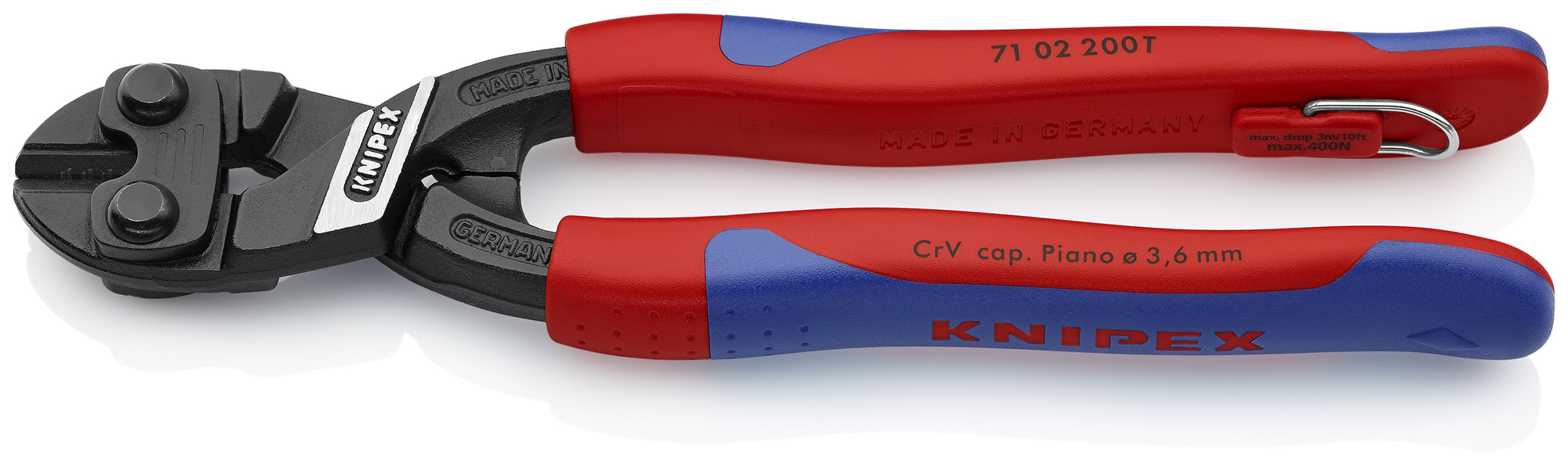CoBolt High Leverage Compact Bolt Cutters-Tethered Attachment, 8 in., Slim Multi-Component