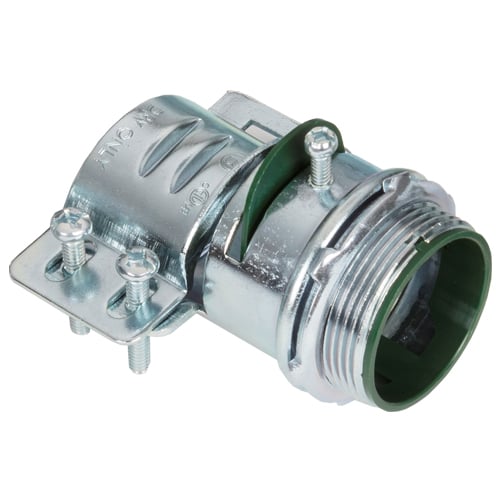 685-UI Bridgeport MC-FlEXFIT 680-UI Adjustable Endstop MC Cable Connector, 1-1/2 in Trade, 1.36 to 1.77 in Cable Openings, Steel, Zinc Plated