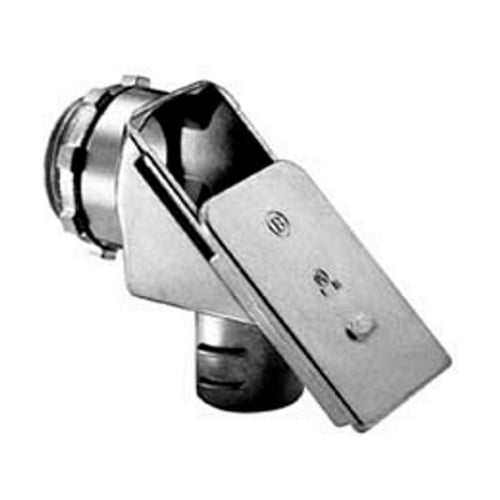 91-DC2 Bridgeport Screw-In Conduit Connector, 1/2 in Trade, For Use With Flexible Metal Conduit, Die Cast Zinc, Ball Burnished/Mirror Smooth