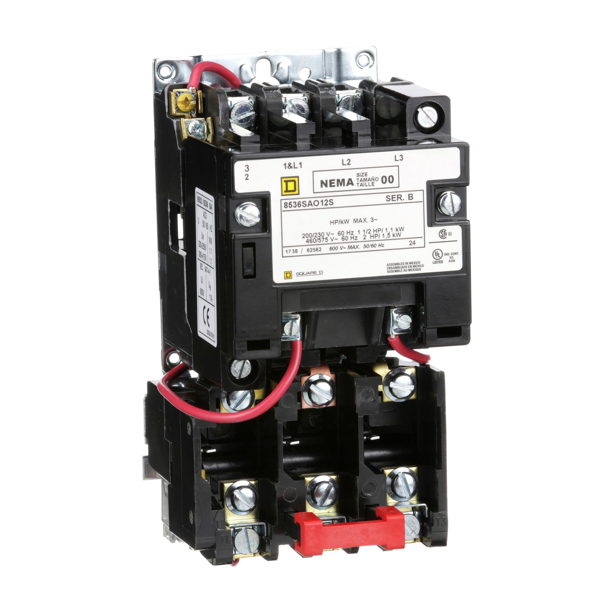 8536SAO12V06S Type S Magnetic Starter, 440 VAC at 50 Hz/480 VAC at 60 Hz V Coil, Non-Reversing Action, 3 Poles, Open Enclosure
