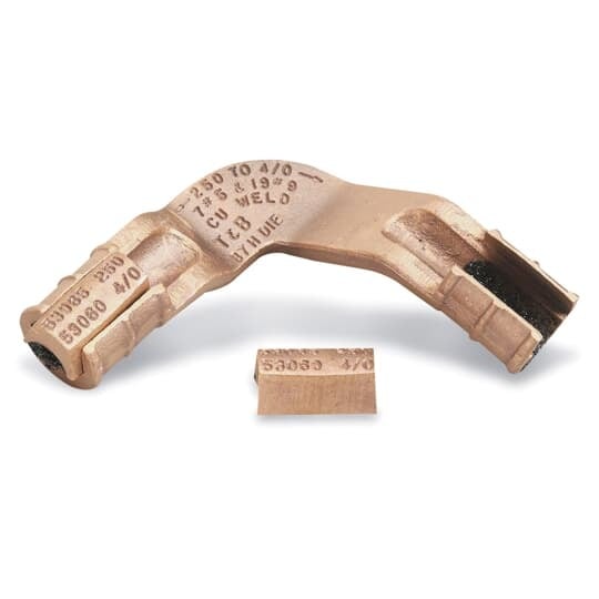 53065 Blackburn EZ-Ground Heavy Duty Compression Grounding Grid Connector, 4/0 AWG to 250 kcmil Conductor, 1/2 to 5/8 in Rod, Copper