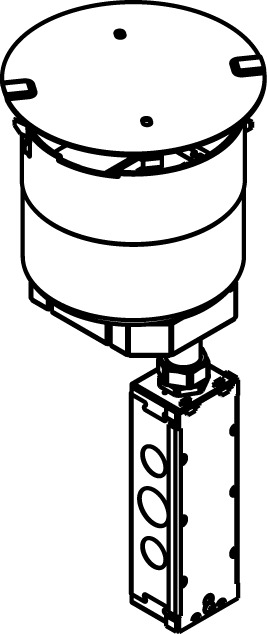 6STCPAV Evolution 6AT Multi-Service Pre-Wired Recessed Poke-Through Assembled Device With Disposable Plate, 6 in Hole