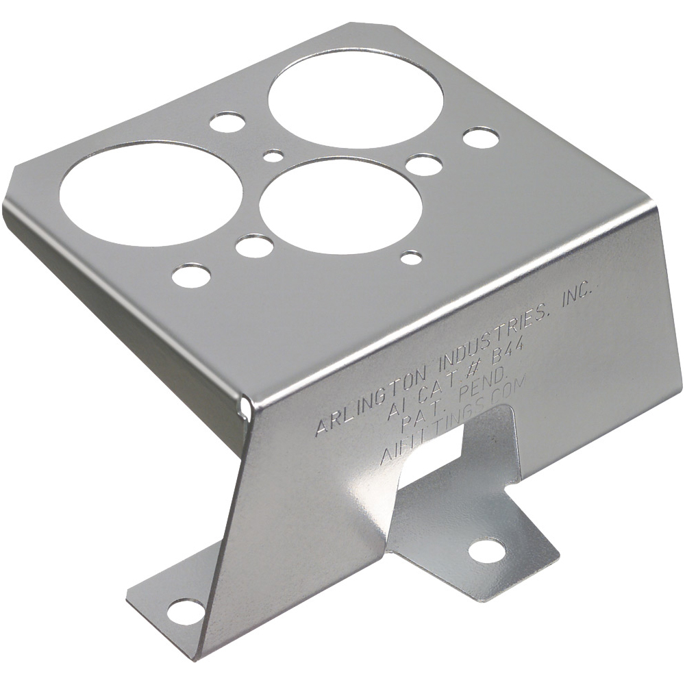 B44 Stand-Off Bracket, For Use With 4 x 4 Metal Box Installed with All Types of Raceway System, Steel, Silver