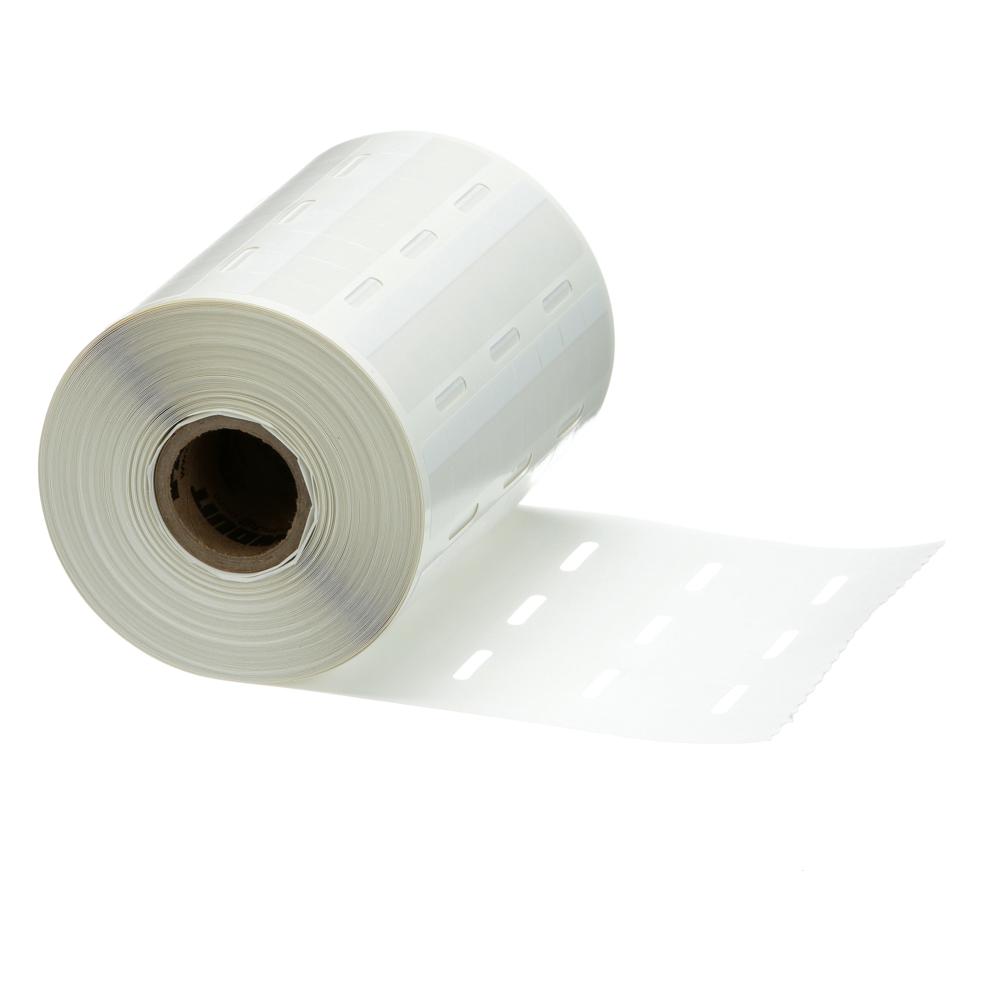 S050X075VA1Y Pan-Code Self-Laminating Label, 3/4 in L x 1/2 in W, BLANK Legend, White, Vinyl
