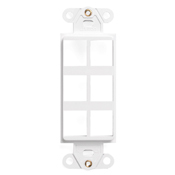 41646-W Decora QuickPort Multimedia Insert, 6 Ports, Fastened Mount, White