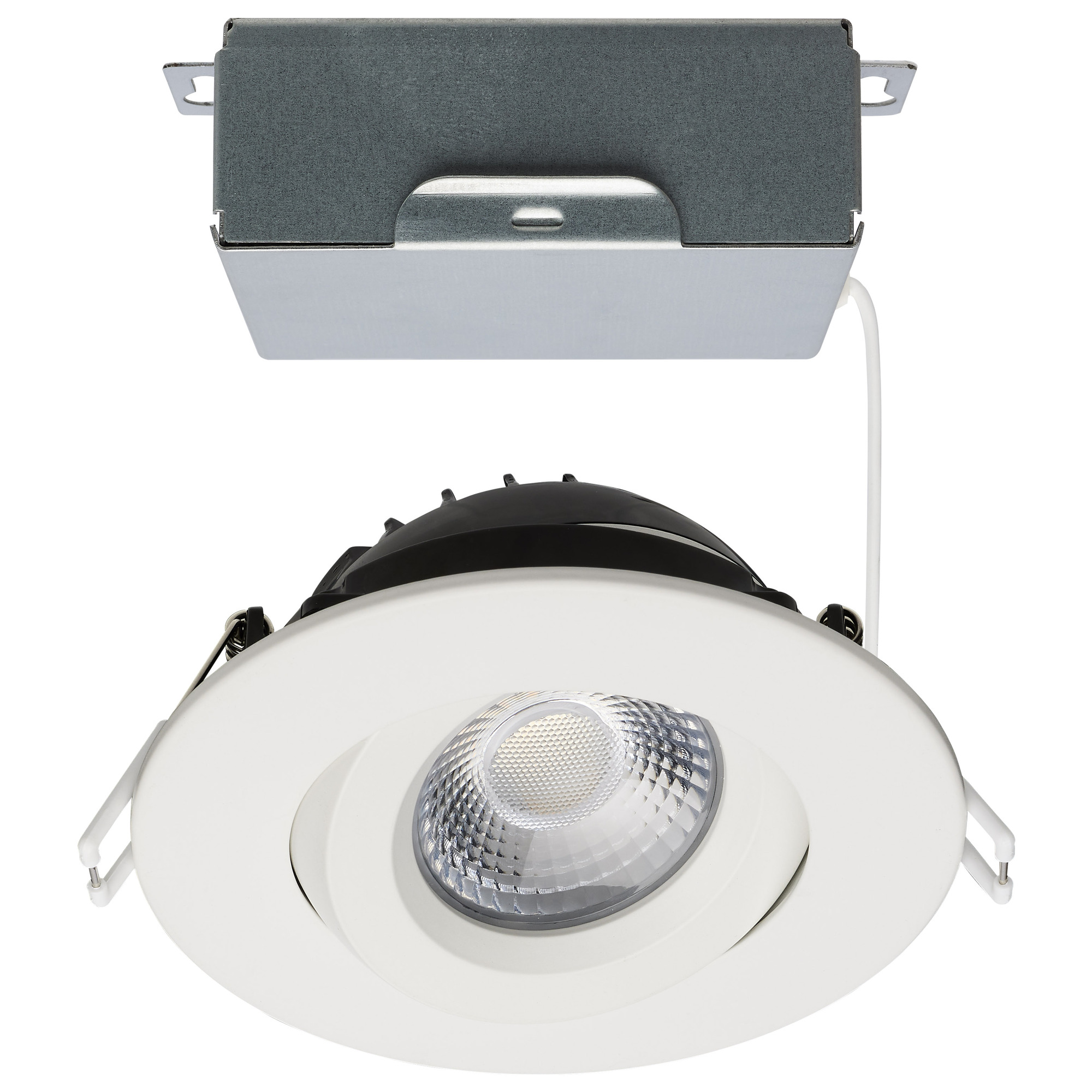 12W LED Downlight - Gimbal 4 in - CCT Select - Round - Remote Driver - White - 850L 120V