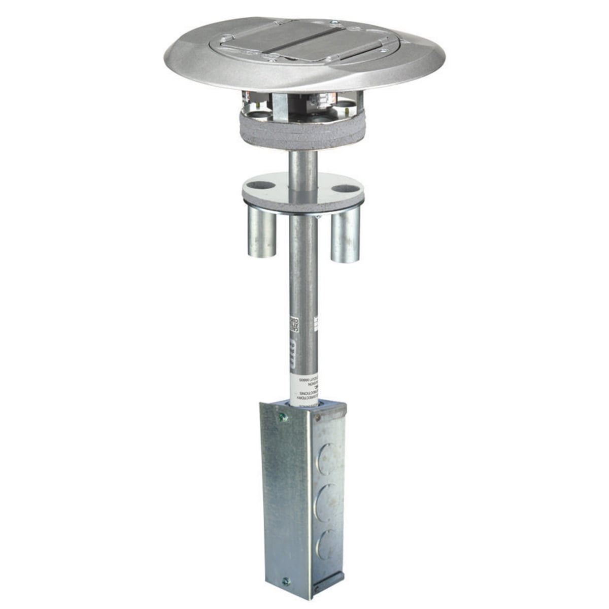 S1PT4X4ALJ 4X4 1-Piece Fire-Rated Flush Standard Poke-Through Complete Unit With Junction Box, 4 in Hole, 8 in Dia x 0.96 in THK Cover, 300 lb Capacity, Composite
