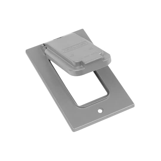 CCGV-L Red Dot Dry-Tite Weatherproof Receptacle Cover With Lock Option, 4-9/16 in L x 2-13/16 in W, Die Cast Aluminum
