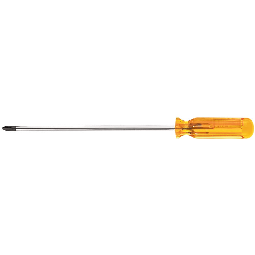 P202 Profilated Screwdriver, #2 Phillips Point, Steel Shank, 24-1/2 in OAL, Plastic Handle, Polished Chrome/Black Oxide Tipped, ASME Specified